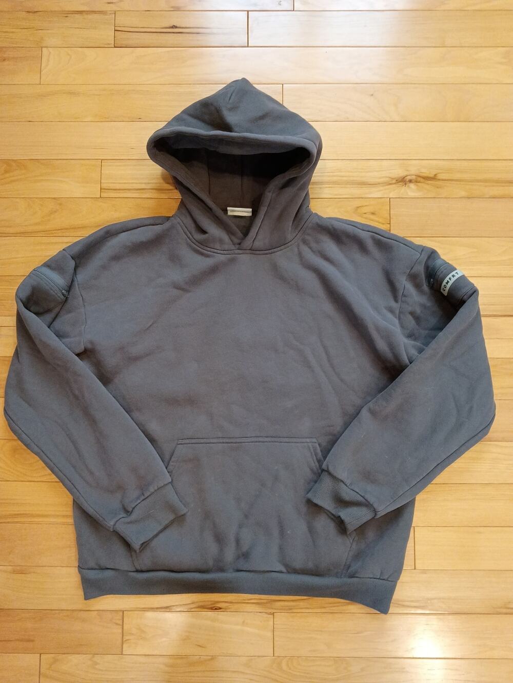 COMFRT Travel Essentials Hoodie Steel Grey Oversized Heavyweight Pullover 2XL